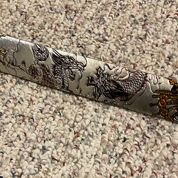 Ed Hardy Silver Metallic Leather Belt main image 6
